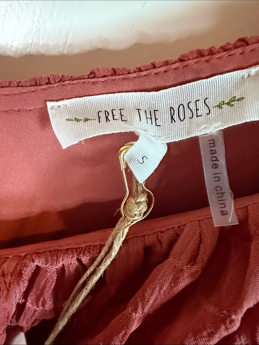 Free the Roses Rust Textured Midi Dress - Picture 3 of 7